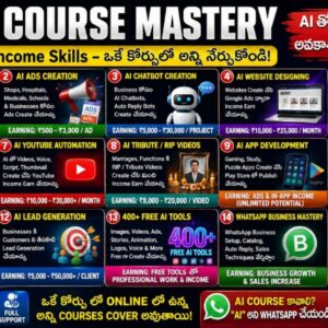 Learn 15 Powerful AI Skills in One Course | Beginner to Advanced | Live Examples | Practical Projects | Telugu